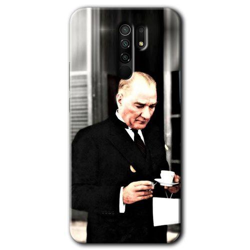 Xiaomi Redmi 9 Kılıf Baskılı Arka Kapak - Atatürk Türk Kahvesi +Tam Ekran Koruyucu