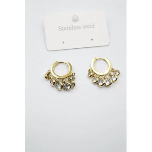 Çelik Taşlı Shakira Küpe - Altın