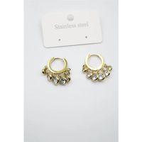 Çelik Taşlı Shakira Küpe - Altın