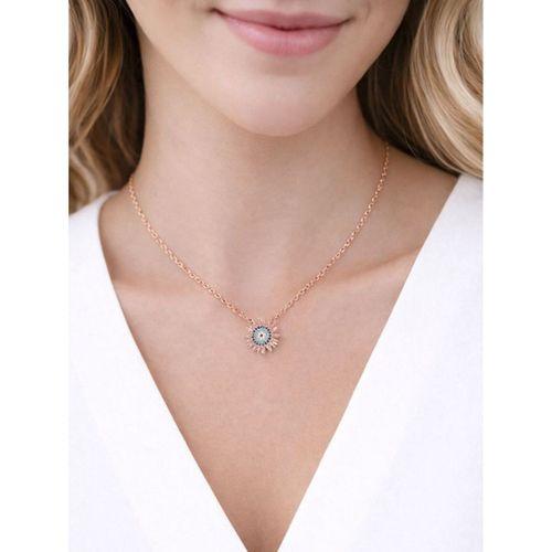 925 Ayar Gümüş Nazar Gözlü Güneş Figürlü Kadın Kolye