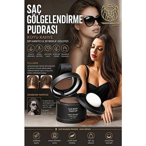 KOYU KAHVE Saç Gölgelendirme Pudrası Koyu Kahve Dip Boyası Kapatıcı Seyreklik Gizleyici Saç Makyajı DARK BROWN 723610