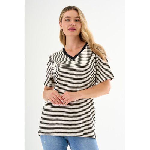ALEXANDERGARDI V Yaka Çizgili T-shirt
