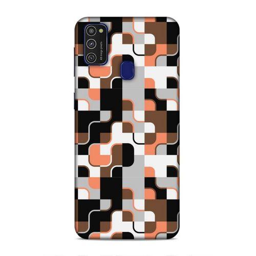 Samsung Galaxy M21 Uyumlu Kılıf Insomnia (47) Crystal Flex Kılıf Siyah Portakal