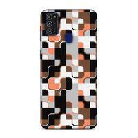 Samsung Galaxy M21 Uyumlu Kılıf Insomnia (47) Crystal Flex Kılıf Siyah Portakal