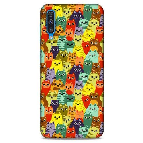 Lopard Samsung Galaxy A50 Uyumlu Kılıf Kediler (38) Neo Hybrid Kılıf Mor