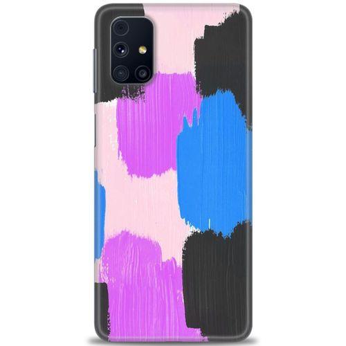 Samsung Galaxy M51 Kılıf HD Baskılı Kılıf - Mor Siyah + Tam Ekran Koruyucu