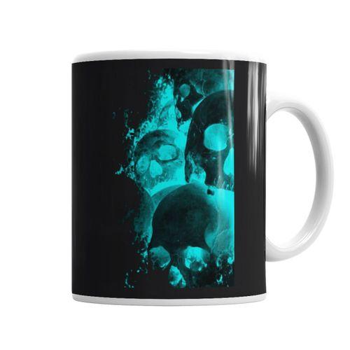 Caveira Fluor Kupa Bardak Porselen