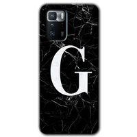 BeRa Aksesuar Poco x3 GT Kılıf Baskılı Kapak - Siyah Mermer Desenli G Harfi +Tam Kaplayan Mat Seramik