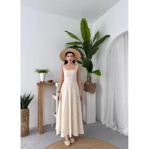 Cuper Çiçek Detaylı Elbise