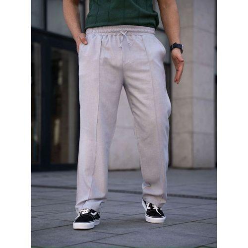 Erkek Keten Cepli Çıma Dikişli Jogger Buggy Pantalon Rahat Kalıp - Gri