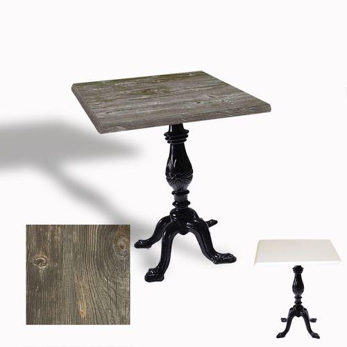 Dockers Çipa 1001 Döküm Ayak Kare Masa 70x70 cm - (Werzalit, Wermodin ve Allzalit Tabla) - Old Pine