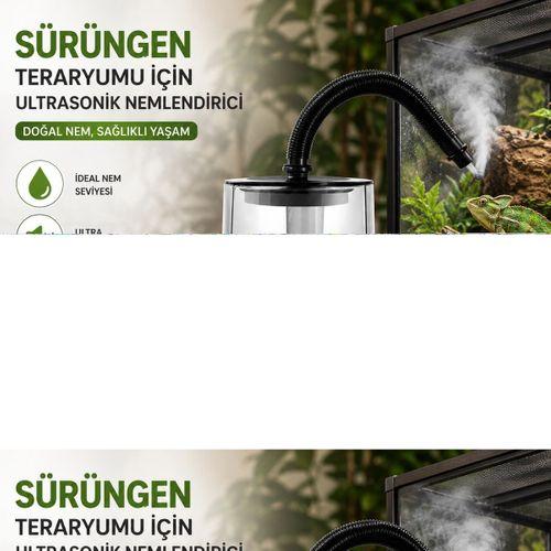 Sürüngen Teraryumu Nemlendirici Sis Makinesi - Ultrasonik Otomatik Buhar Üretici | Bukalemun, İguana, Gecko İçin