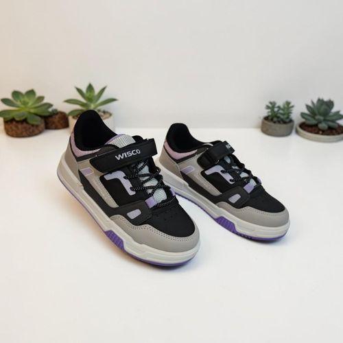 wisco 062 Siyah-Lila Cırtlı Kız Çocuk Spor Aayakkabı