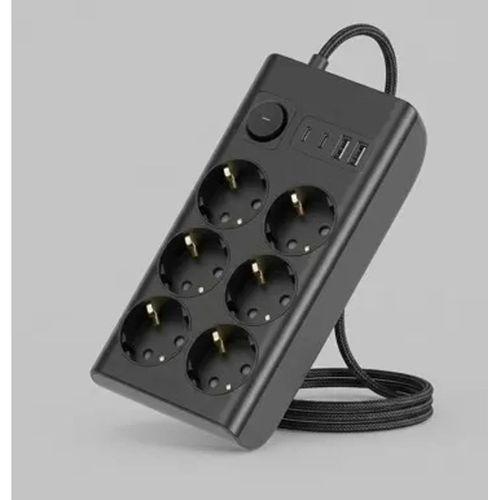 Akım Korumalı 6’lı Priz 2xusb 2xtype-c Çıkış Yüksek Gerilim Koruma Çoklu Priz Çoğaltıcı