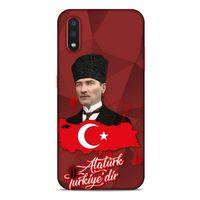 Samsung Galaxy A01 Kılıf Atatürk (43) Thin Fit Kılıf Kırmızı Mozaik