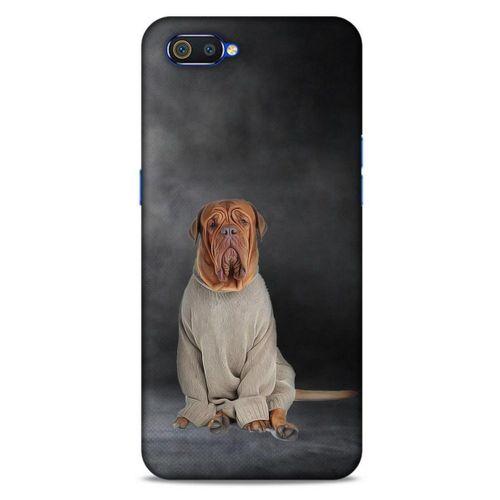 Oppo Realme C2 Kılıf Köpek Kıyafetleri (29) Arka Koruma Kılıfı Fransız Mastifi Kazak