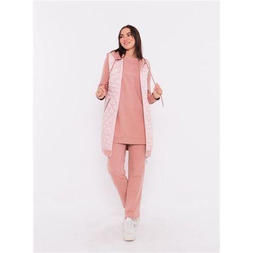Minimal Kapitoneli Yelekli Spor Üçlü Takım - 70060.034 - Pudra