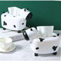 Sevimli İnek Tasarımlı Mıknatıslı Tuzluk Ve Peçetelik