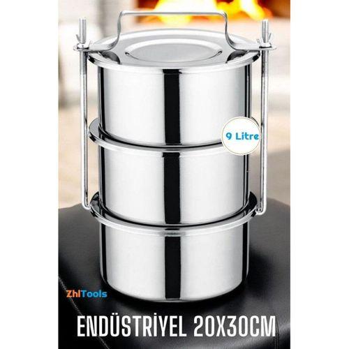 Zhltools Sefer Tası XXL 20X30 CM Paslanmaz Çelik Endüstriyel Yemek Kabı 9 Litre