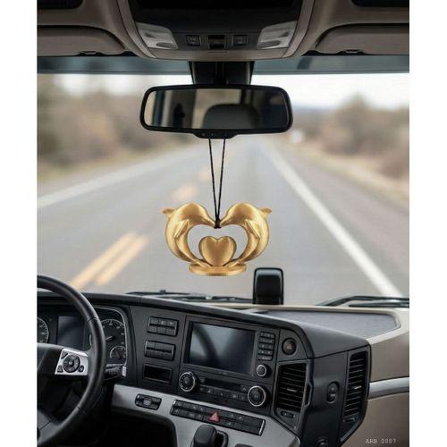 İkili Yunus Kalp Figürlü Dikiz Aynası Süsü Araç İçi Dekoratif Asma Aksesuar