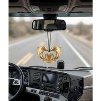 İkili Yunus Kalp Figürlü Dikiz Aynası Süsü Araç İçi Dekoratif Asma Aksesuar