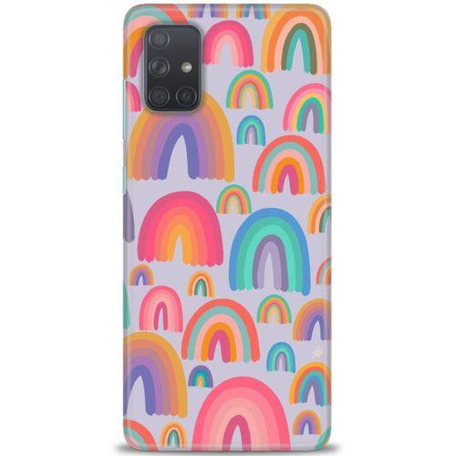 Samsung Galaxy A71 Kılıf HD Baskılı Kılıf - Gökkuşakları + Tam Ekran Koruyucu