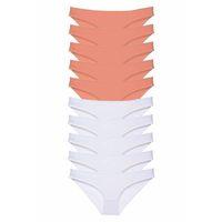 10 adet Eko Set Likralı Kadın Slip Külot Pudra Beyaz