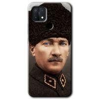 Oppo A15s Kılıf HD Desen Baskılı Arka Kapak - Başkomutan Atatürk + Kırılmaz Cam