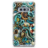 Samsung Galaxy S10e Kılıf Deniz Malzemeleri Doodle Arka Kapak Koruma Desenli Full Koruyucu