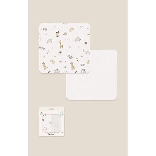 Bistyle Bistyle 2li Müslin Battaniye In The Zoo Kutulu 70153 75x75cm Beyaz