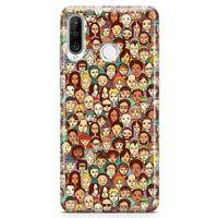 Huawei Nova 4e Kılıf Binbir Surat Arka Kapak Koruma Desenli Full Koruyucu