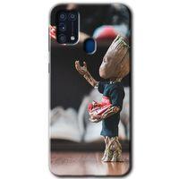 MRCİLETİSİM Samsung Galaxy M31 Kılıf Baskılı Kapak - I am Groot +Tam Ekran Koruyucu