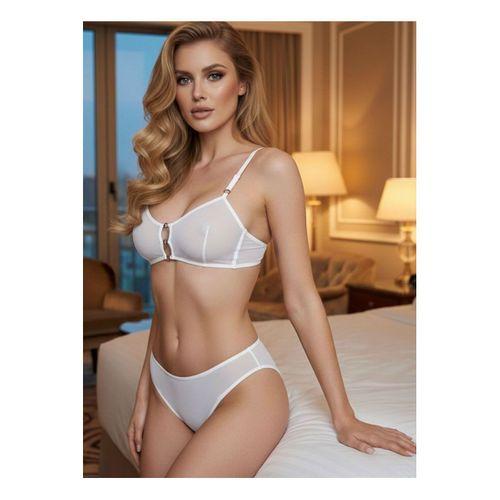 Beyaz Tül Sütyen Takım - 881