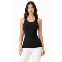 Fitilli Likralı Kaşkorse Atlet Vücuda Oturan Basic Şıklık - Siyah