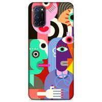 Lopard Oppo A92 Uyumlu Kılıf Soyut Sanat (14) Desenli Lansman Kılıf