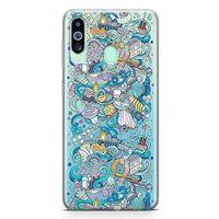 Samsung Galaxy A60 Kılıf Doodle Banyo Aksesuarları Arka Kapak Koruma Desenli Full Koruyucu