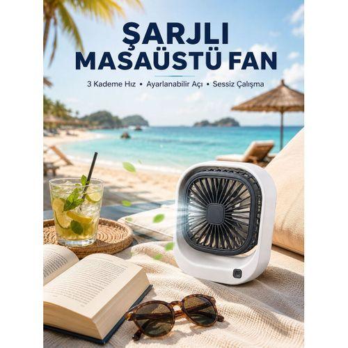 Masaüstü Fan 3 Kademeli Hız Ayarlı Güçlü Hava Akışı