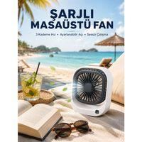 Masaüstü Fan 3 Kademeli Hız Ayarlı Güçlü Hava Akışı
