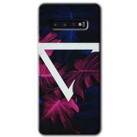 MRCİLETİSİM MRCİLETİSİM Samsung Galaxy S10 Kılıf HD Desen Baskılı Arka Kapak + Temperli Cam - Mekanik Yaprak