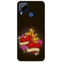 Lopard Oppo Realme C15 Uyumlu Kılıf Tattoo's (14) Lansman Kılıf Çift Kalp