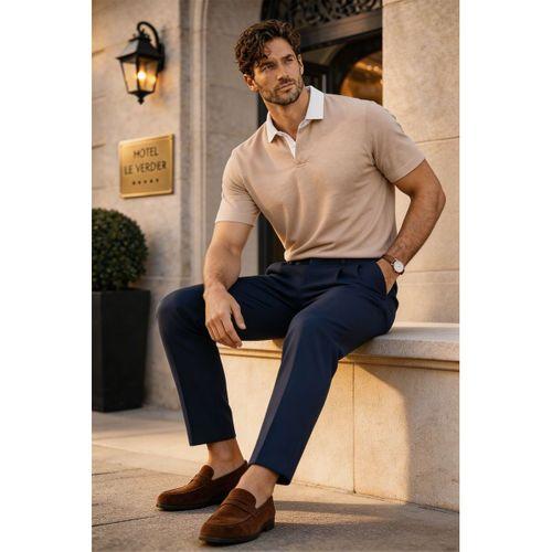 Arthur Regular Fit Nova Pike Kumaş Polo Yaka T-Shirt - Bej