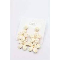 Hasır Çiçek Küpe - Krem