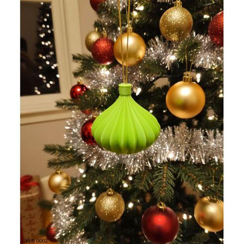 Yeşil Spiral Desenli Büyük Boy Dekoratif Yılbaşı Süsü