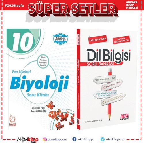 Palme Yayınları 10.Sınıf Fen Liseleri Biyoloji ve AKM Dil Bilgisi Soru Bankası Seti 2 Kitap