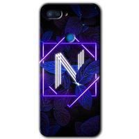 Xiaomi Mi 8 Lite HD Baskılı Kılıf + 9D Tam Ekran Koruyucu - Dark Neon Yaprak N Harfi