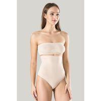 Kadın Ten Dikişsiz Eksta Yüksek Bel Silikon Mideli String 1 Beden Inceltici Külot Korse