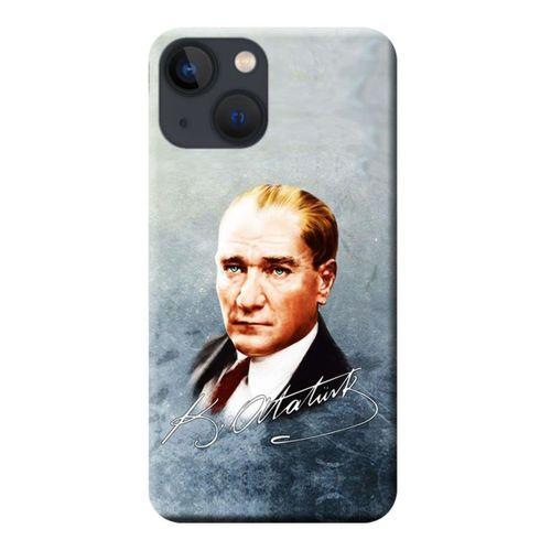 iPhone 13 Uyumlu Kılıf Atatürk Baskılı Esnek TPU Silikon
