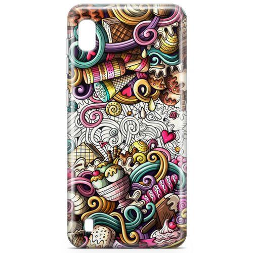 Samsung Galaxy A10 Kılıf Dondurma Doodle Arka Kapak Koruma Desenli Full Koruyucu