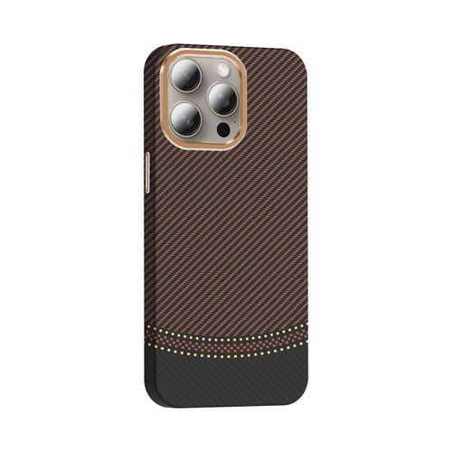 Apple iPhone 15 Pro Kılıf M-safe Şarj Özellikli Karbon Fiber Görünümlü Zore Gros Kapak