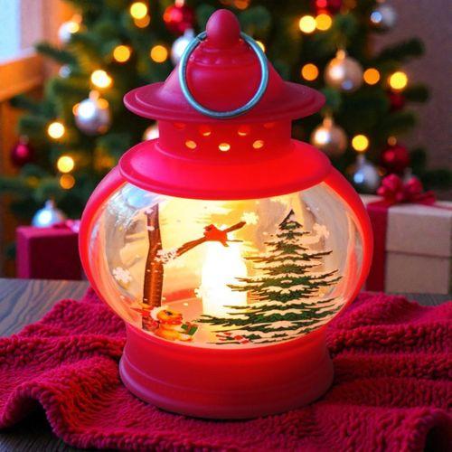 VIP KALİTE OVAL KIRMIZI SİNCAP YILBAŞI FENERİ GÜN IŞIĞI LED IŞIKLI FENER YILBAŞI HEDİYELERİ 14X8X4CM